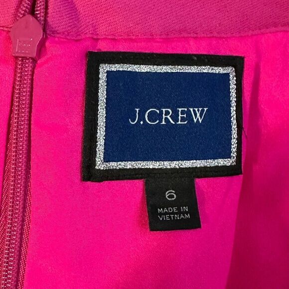 J. Crew Midi Pencil Skirt With Pockets Pink Fuchsia Size 6 Preppy - Picture 5 of 5